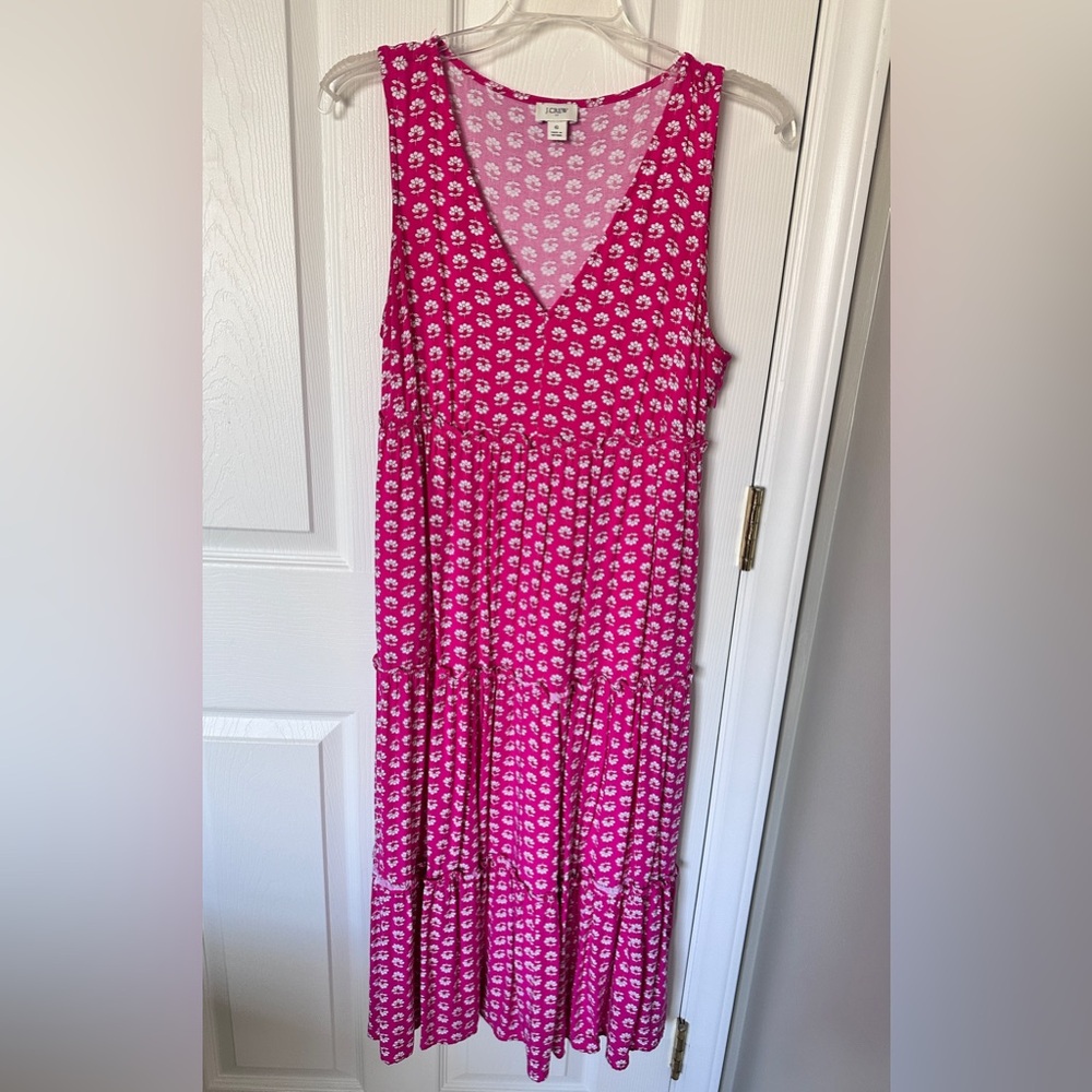 JCrew Pink Floral Sleeveless Dress